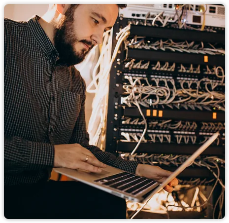 DNS engineer working on network infrastructure